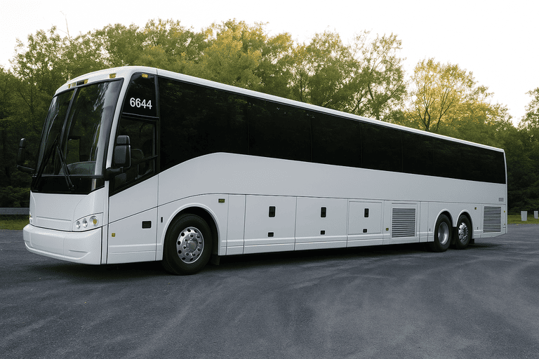 exterior of Charter Bus Rental Sunnyvale coach bus